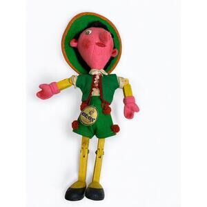 Vintage Pedro Gros Handcrafted Doll Articulated Wood Felt Boy 12.5 Inch